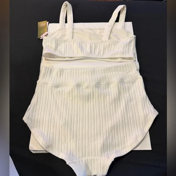 Women's Sweater Rib Bra & Hot Pant Set - Wild Fable™ Cream L - Picture 4 of 7